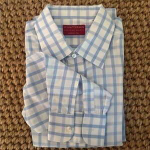 Huntsman custom dress shirt 16 x 33.5 approximately. Quality custom made in UK.